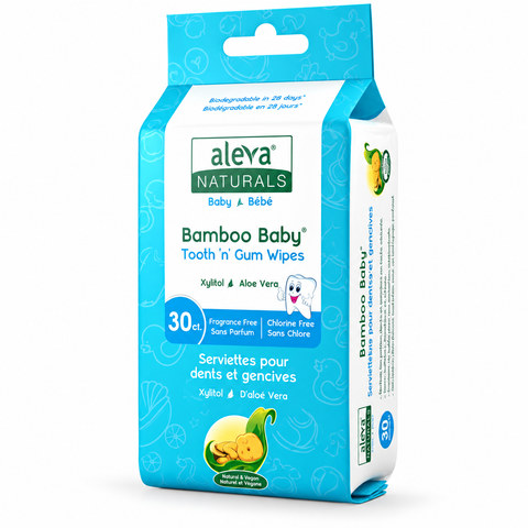 Aleva Naturals Bamboo Baby Tooth N Gum Wipes 30 Counts - Yeswellness.com