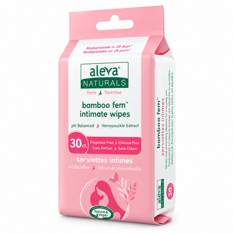 Aleva Naturals Bamboo Fem Intimate Wipes 30 Counts - Yeswellness.com