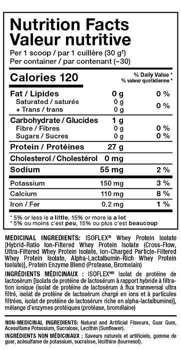 Allmax Isoflex Caramel Macchiato Valeur Nutritive