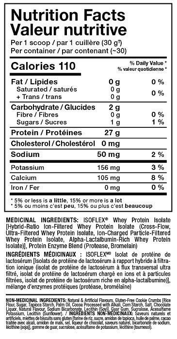 Allmax Nutrition Isoflex Orange Dreamsicle Valeur nutritive