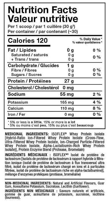 Allmax Nutrition Isoflex Valeur Nutritive