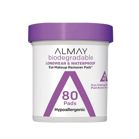 Almay Biodegradable Longwear & Waterproof Eye Makeup Remover Pads 80 Pads