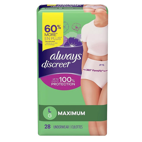 Always Discreet Maximum Protection Underwear Large - YesWellness.com