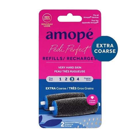 Amope Pedi Perfect Electronic Foot File Extra Coarse Refills 2 Replacement Rollers