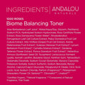 Andalou Naturals 1000 Roses Biome Balancing Toner 178mL - Ingredients