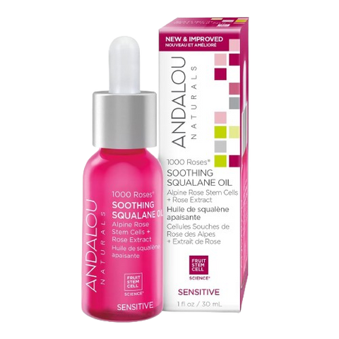 Andalou Naturals 1000 Roses Soothing Squalane Oil for Sensitive Skin 30mL