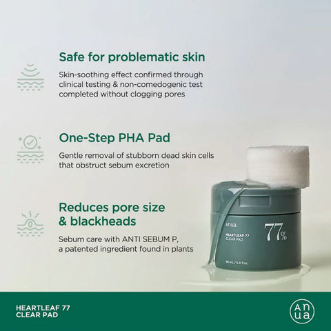 Anua Heartleaf 77% Clear Pad 160ml x 70pads
