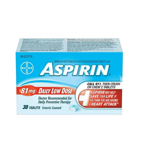 Expires January 2026 Clearance Aspirin Daily Low Dose 81mg Tablets 30 Tablets