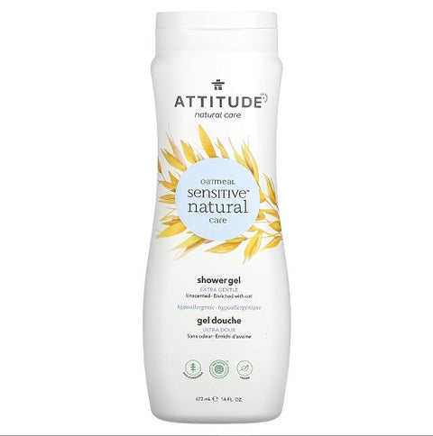 Attitude Oatmeal Sensitive Natural Care Shower Gel Extra Gentle Unscented 473mL