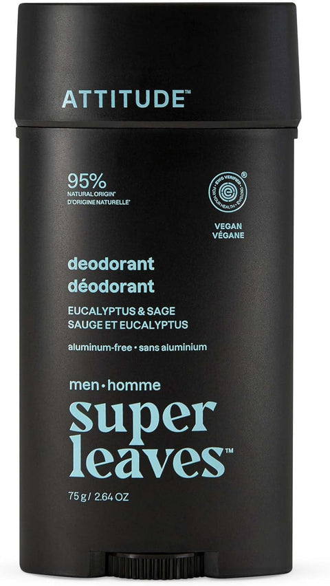 Attitude 95% Super Leaves Deodorant  Eucalyptus & Sage 75g