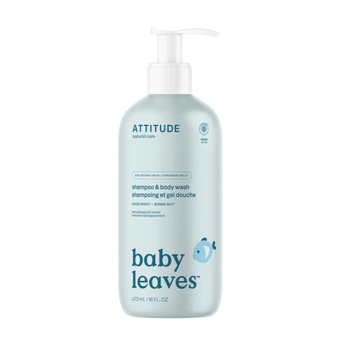 Attitude Baby Leaves 2-in-1 Natural Shampoo & Body Wash Good - Goodnight / Almond Milk 473 ml