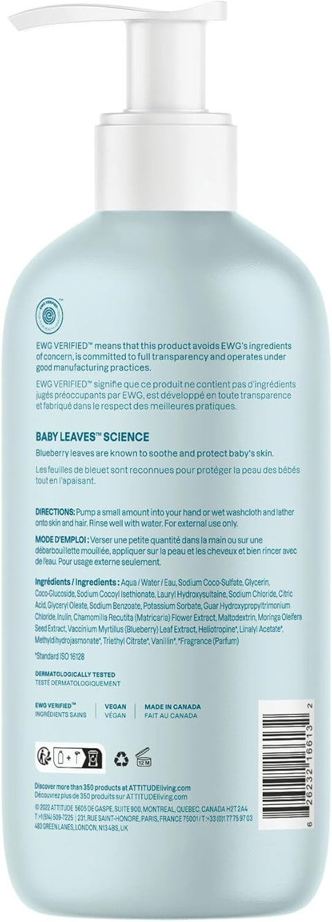 Attitude Baby Leaves 2-in-1 Natural Shampoo & Body Wash Good - Goodnight / Almond Milk 473 ml