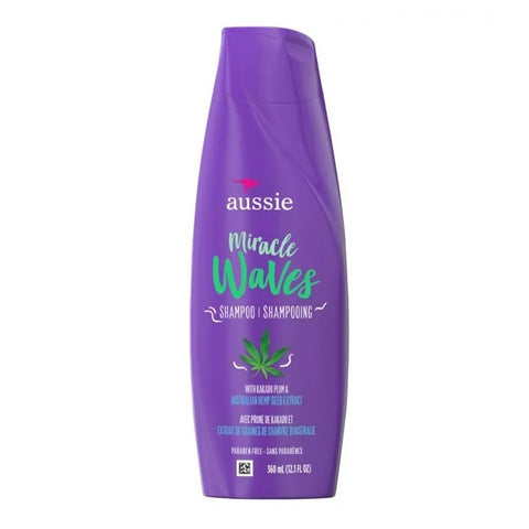 Aussie Miracle Waves Anti-Frizz Hemp Shampoo 360mL