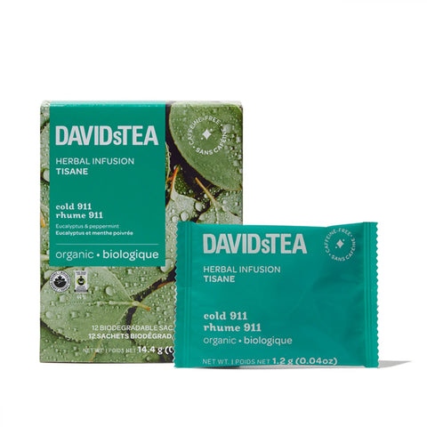 DAVIDsTEA Organic Herbal Tea Cold 911 12 Sachets