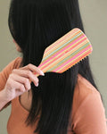 BANDED Bamboo Hair Brush Striped - YesWellness.com