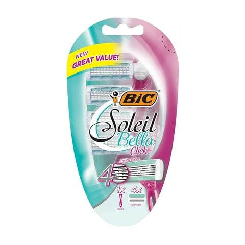 BIC Soleil Bella Click Women's Disposable Razor 1 Handle + 4 Cartridges