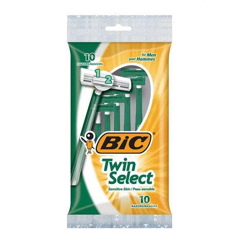 BIC Twin Select Sensitive Skin Men's Disposable Razor 10 Count - YesWellness.com