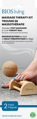BIOS Medical Wooden Massage Foot Roller & Cork Ball