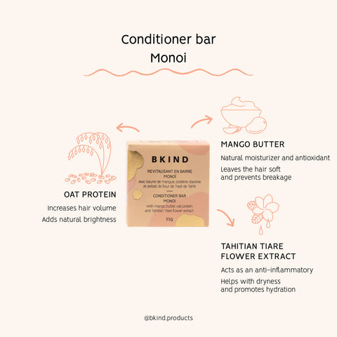 BKIND Conditioner Bar - Monoi 55g