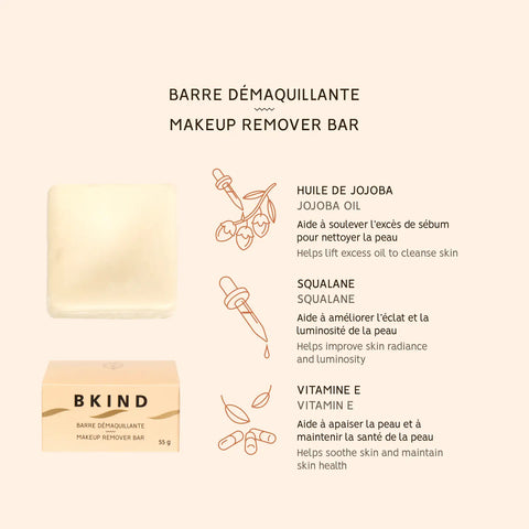 BKIND Makeup Remover Bar with Squalane & Vitamin E