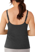 Amoena Valletta Tank Top with Built-in Mastectomy Bra - Charcoal - YesWellness.com