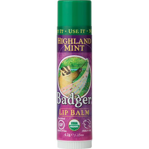 Expires April 2024 Clearance Badger Balm Highland Mint Lip Balm 4.2 g - YesWellness.com