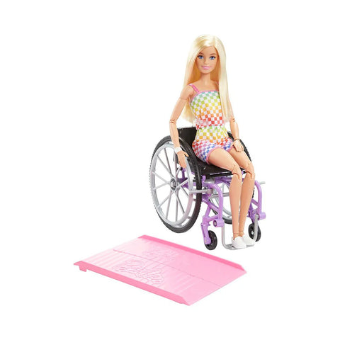 Barbie Fashionistas Doll with Wheelchair – Stylish Checkered Look