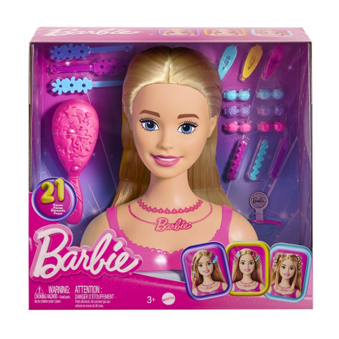 Barbie styling head blonde doll unboxed with brush hair clips and bands