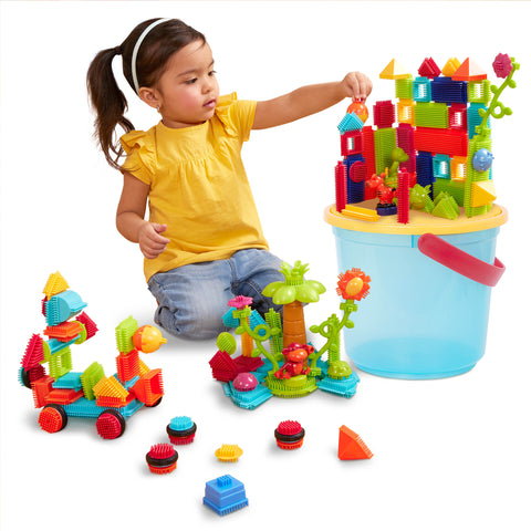 Battat Bristle Blocks Jungle Adventure Bucket 128 Pieces