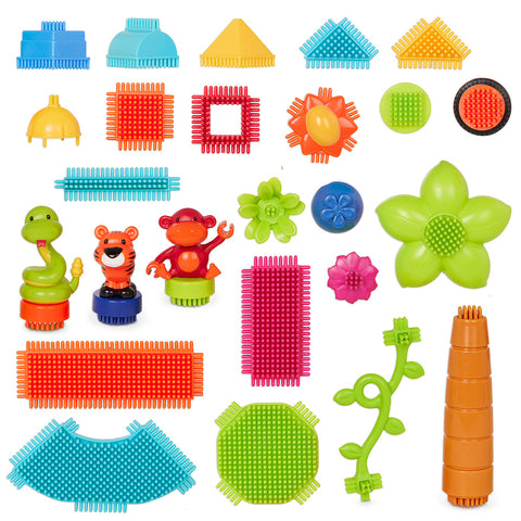 Battat Bristle Blocks Jungle Adventure Bucket 128 Pieces