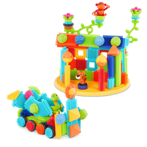 Battat Bristle Blocks Jungle Adventure Bucket 128 Pieces