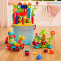 Battat Bristle Blocks Jungle Adventure Bucket 128 Pieces