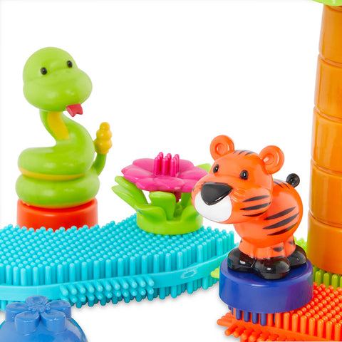 Battat Bristle Blocks Jungle Adventure Bucket 128 Pieces