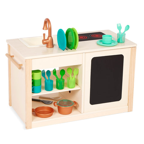 Battat Two n’ One Cookin’ Fun Wooden Kitchen Play Set