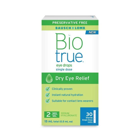 Bausch + Lomb Biotrue Eye Drops Dry Eye Relief 30 Single Dose 15mL