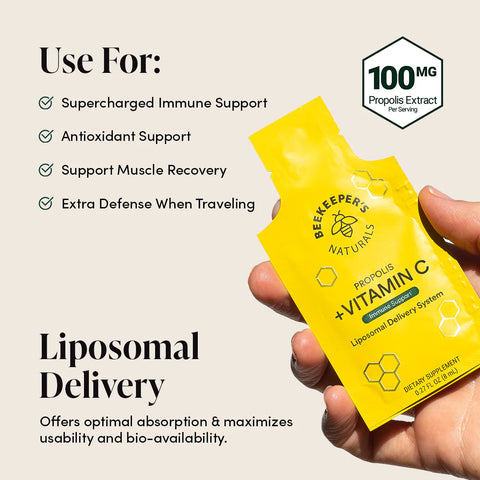 Beekeeper's Naturals Liposomal Propolis Vitamin C 12 x 8mL