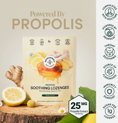 Beekeeper's Naturals Propolis Lozenges Lemon Ginger 50g