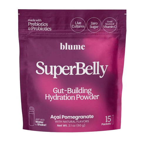 Expires March 2026 Clearance Blume Superbelly Gut Building Hydration Powder 60g Acai Pomegranate
