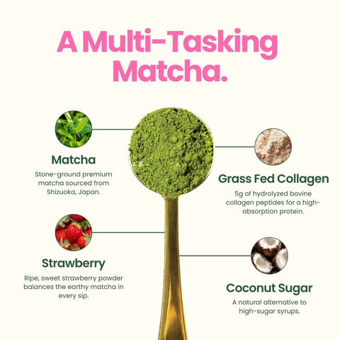 Blume Strawberry Matcha Superfood Latte Powder 100g