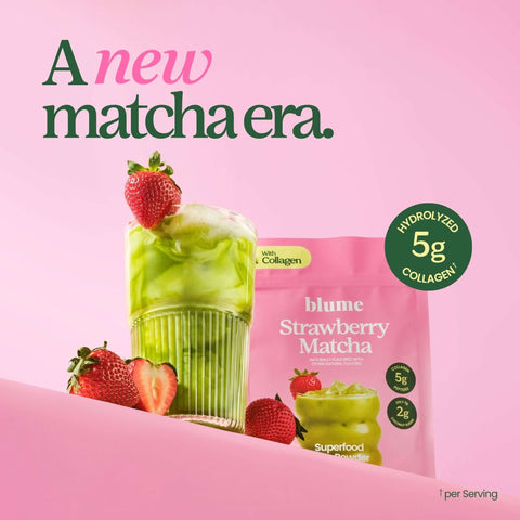 Blume Strawberry Matcha Superfood Latte Powder 100g