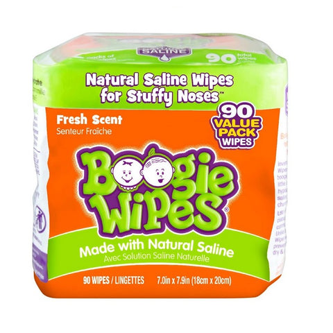 Boogie Wipes Gentle Saline Nose Wipes Fresh Scent 90 Wipes