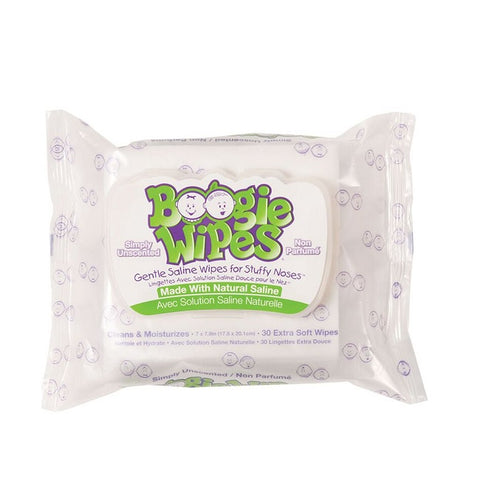 Boogie Wipes Gentle Saline Nose Wipes Simply Unscented 30 Wipes