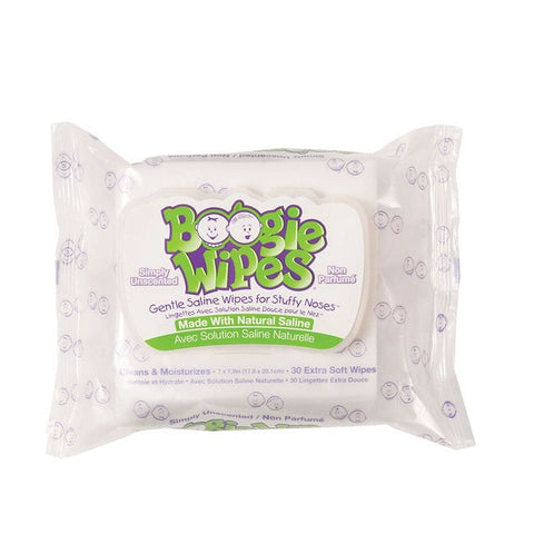 Expires January 2026 Clearance Boogie Wipes Gentle Saline Nose Wipes Simply Unscented 30 Wipes