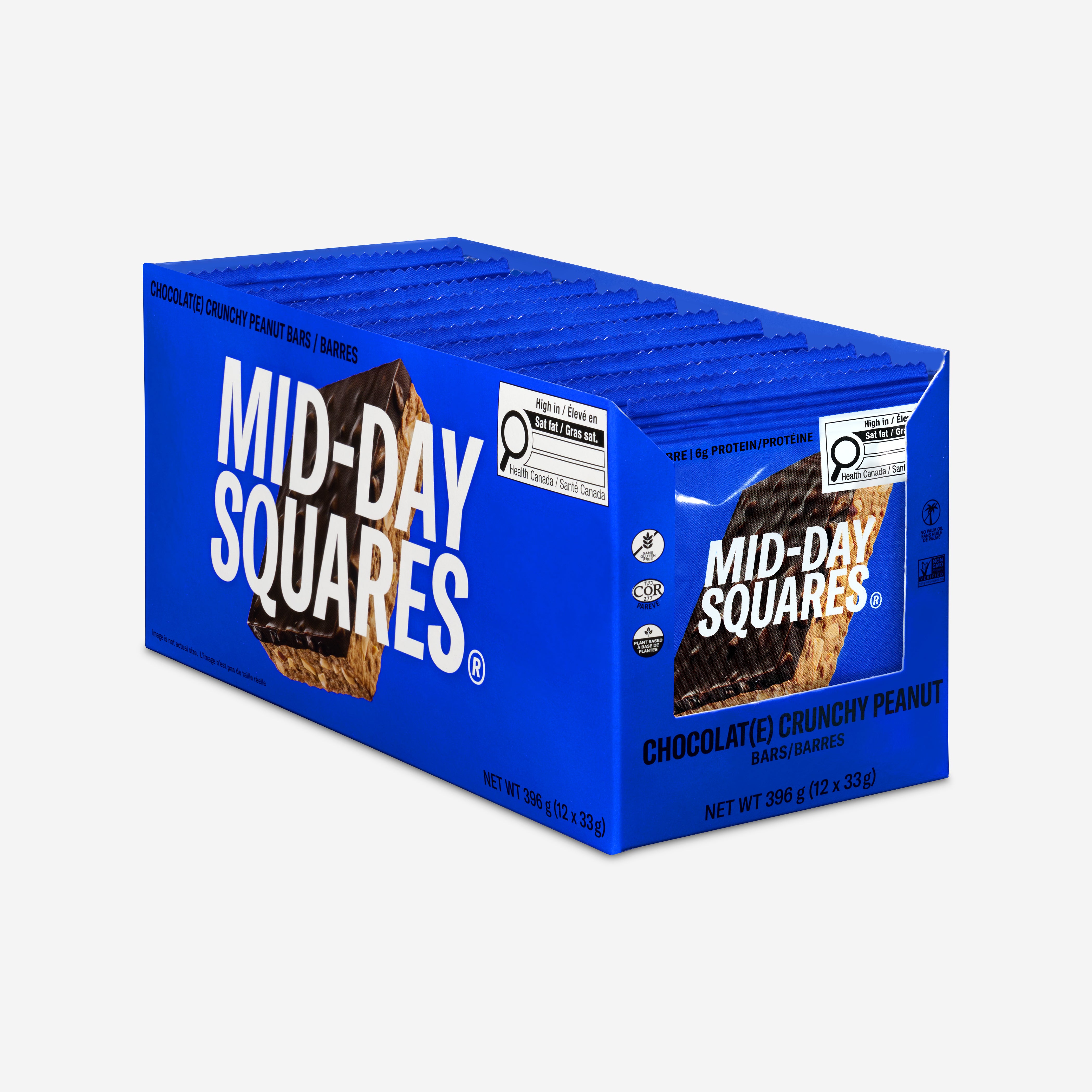 Mid-Day Squares Crunchy Peanut 12 x 33g - Plant-Based
