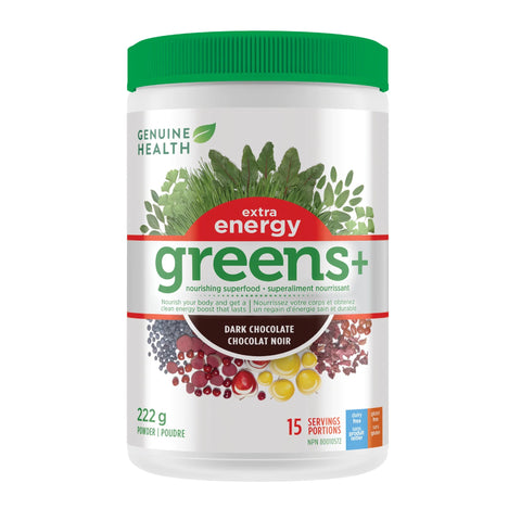 Genuine Health Greens+ Extra Energy Dark Chocolate
