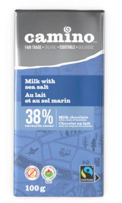 Camino Organic Milk with Sea Salt 38% Cacao Milk Chocolate 100g