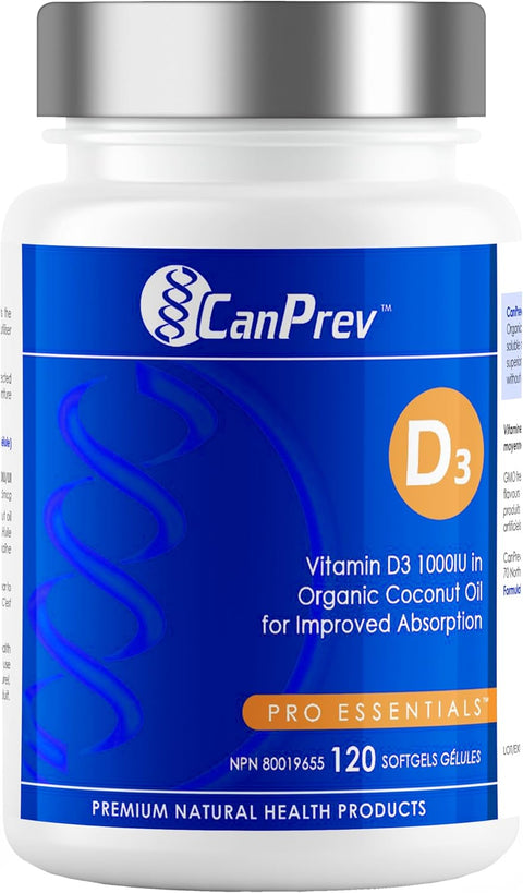 CanPrev D3 1000IU - Organic Coconut Oil