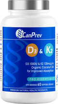 CanPrev D3 & K2 Organic Coconut Oil 60 Softgels