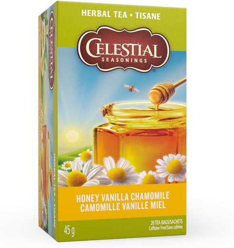 Celestial Seasonings Herbal Tea Honey Vanilla Chamomile 20 Tea Bags - Yeswellness.com