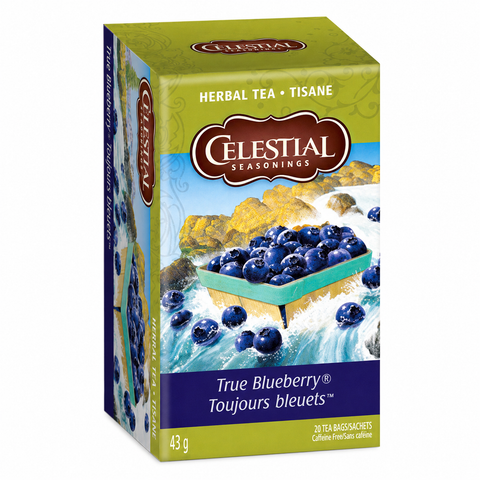 Celestial Seasonings Herbal Tea True Blueberry 20 Tea Bags- Yeswellness.com